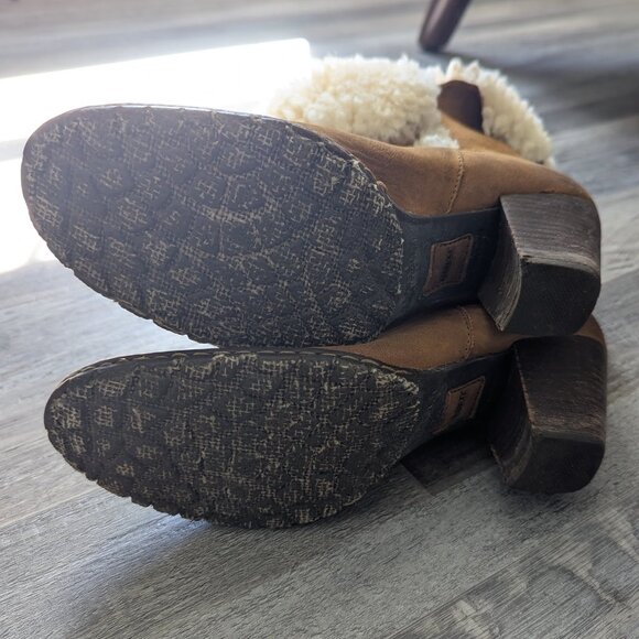 Born brown shearling lined Donna Booties  size 7.5 - Picture 3 of 5
